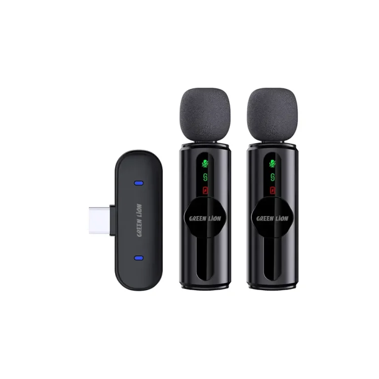 میکروفون بی‌سیم گرین لاین مدل GM76X با نویز کنسلینگ سه مرحله‌ای و نمایشگر LED