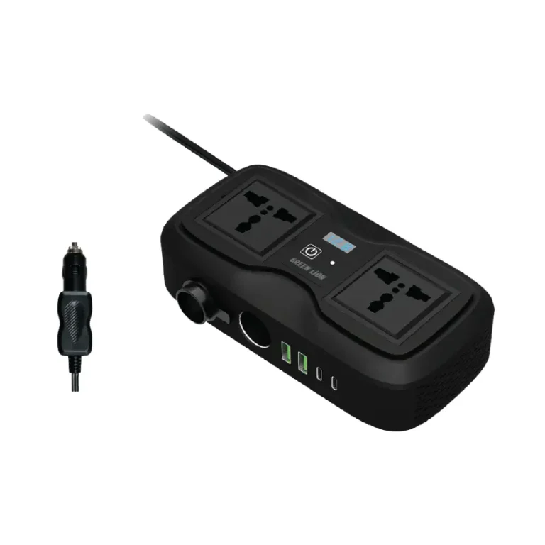 اینورتر فندکی خودرو گرین لاین GC-233 توان 200 وات با نمایشگر دیجیتال